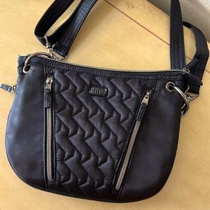 Lug Swivel Crossbody Bag Black Water Repellent RFID